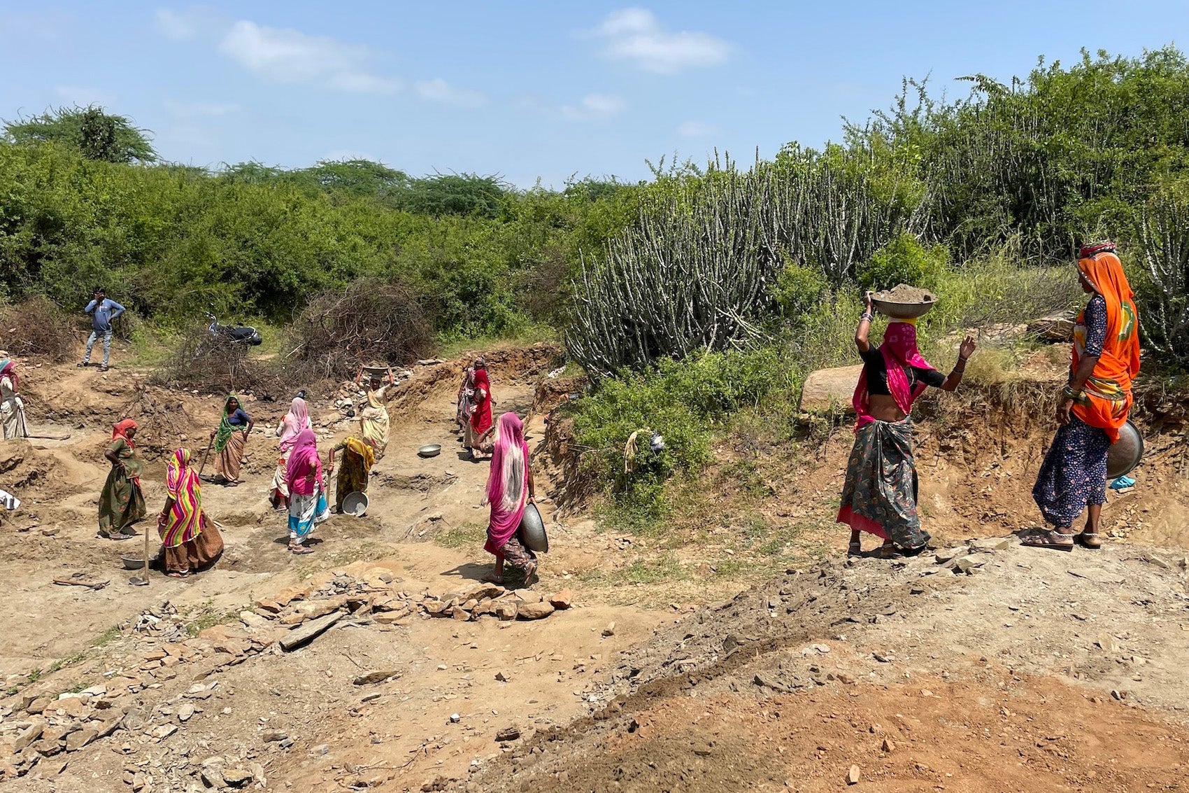 Women working at an outdoor job site