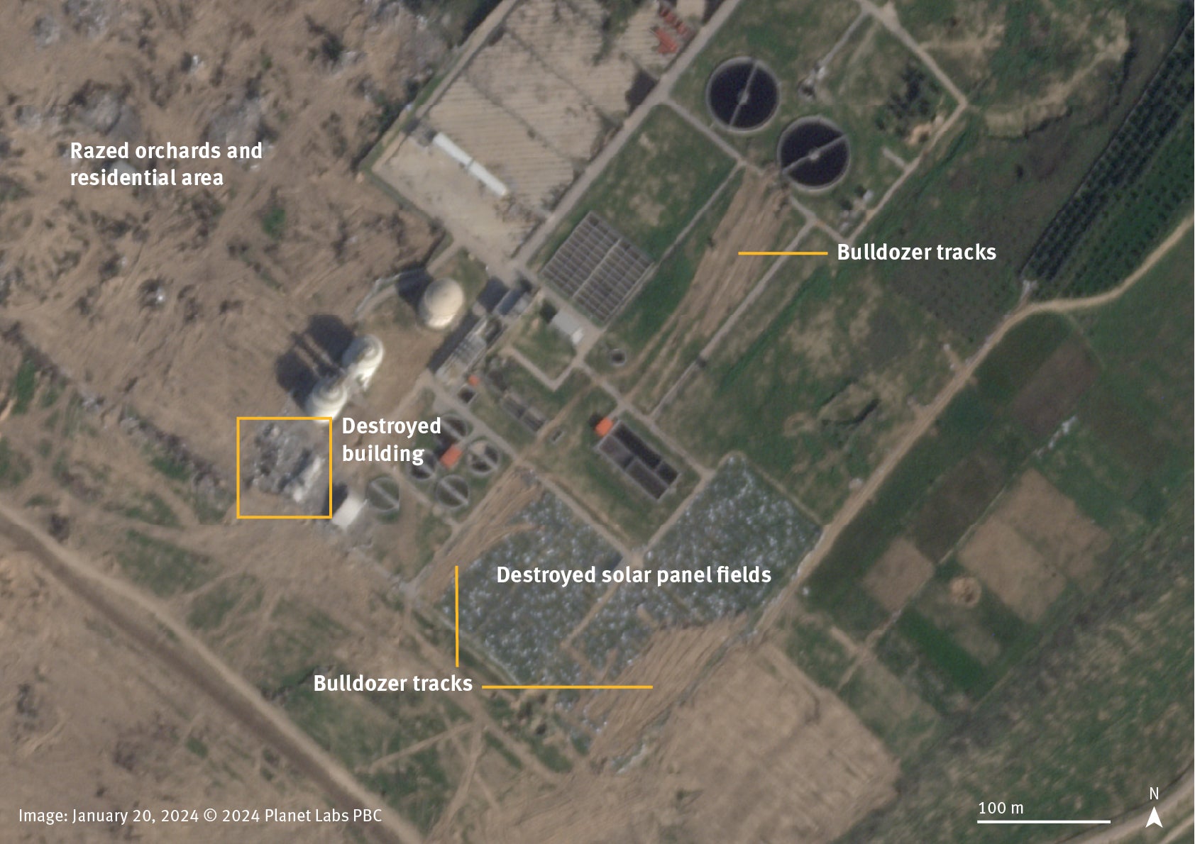 Annotated satellite image