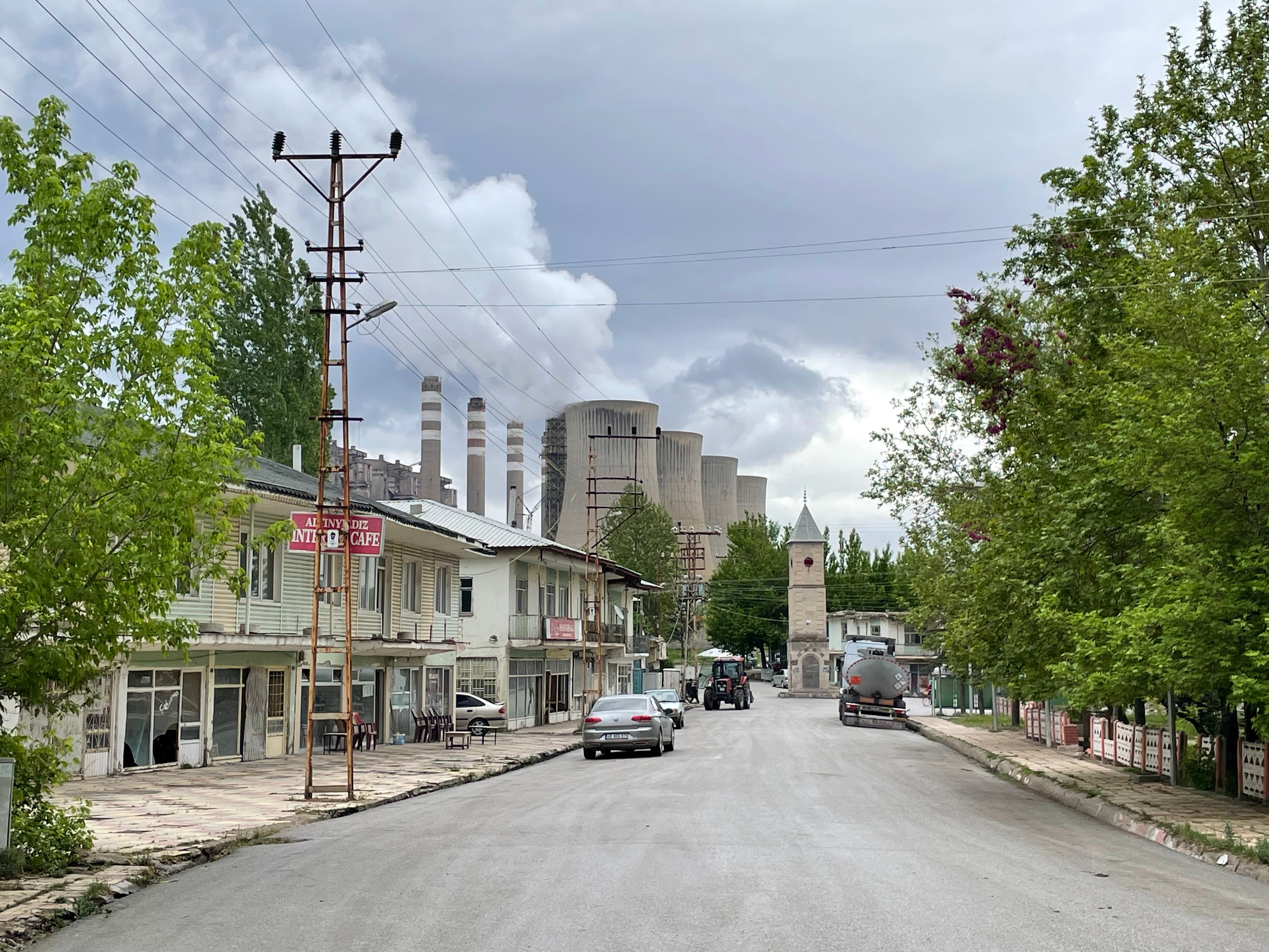 Afşin Elbistan A plant seen from Çoğulhan village square, Afşin, Kahramanmaraş, Türkiye. 