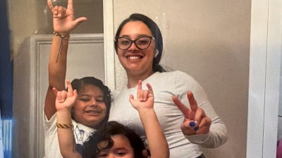 Lesly Rodriguez Gutierrez (R) and her two children, aged five and six, were detained by ICE in San Francisco, California, US, on March 3, 2026.