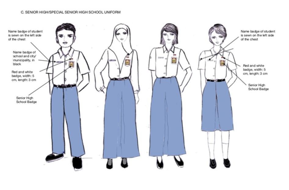 An illustration of the school dress code for boys and girls