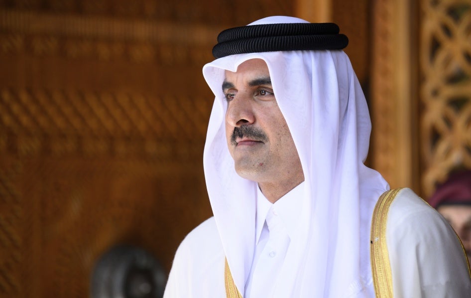 Sheikh Tamim bin Hamad Al Thani, emir of Qatar, in Doha, November 29, 2023. 