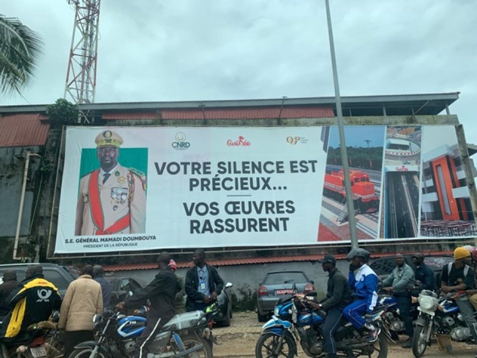Poster of Gen. Mamady Doumbouya in Conakry's streets, Guinea, September 2024 