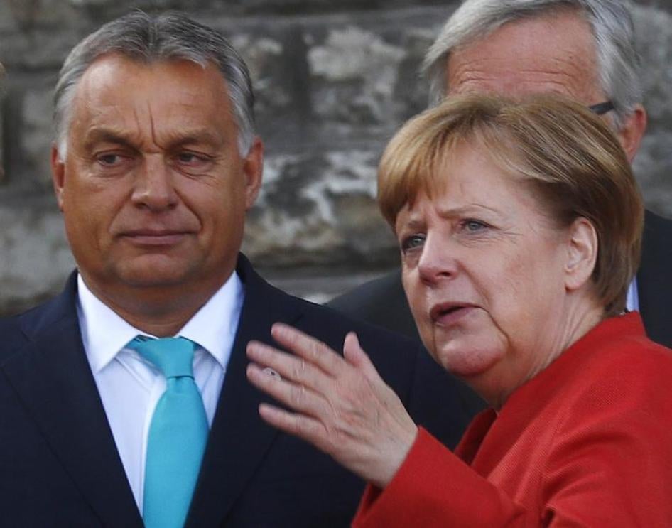 Bundeskanzlerin Angela Merkel und der ungarische Premierminister Viktor Orban beim EU-Digitalgipfel in Tallinn, Estland. 29. September 2017.