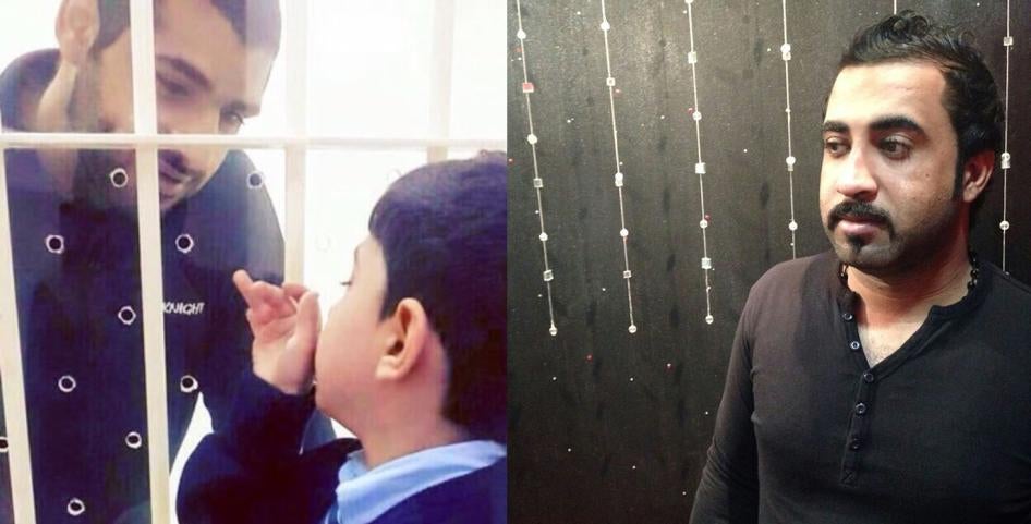 Mohamed Ramadan (à gauche, regardant son jeune fils) et Hussein Ali Moosa (à droite).