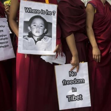  Exile Tibetan Buddhist nuns carry placards during a protest march demanding the release of their religious leader Gedhun Choekyi Nyima, the 11th Panchen Lama, who was put under house arrest by the Chinese authorities this day in 1995 in Tibet, in Dharmsala, India, Wednesday, May 17, 2017.