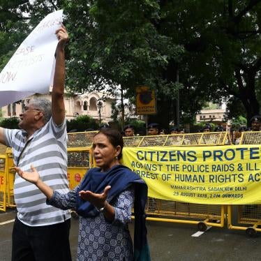  Indian Dalit rights activists protest against the police raid and illegal arrest of human right activists under the Unlawful Activities Prevention Act (UAPA) during a protest in New Delhi, August 29, 2018. 