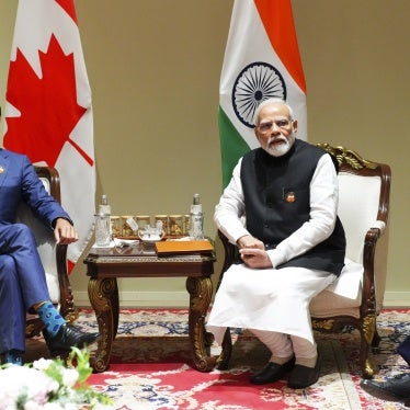 Prime Minister Justin Trudeau (L) in a bilateral meeting with Indian Prime Minister Narendra Modi during the G20 Summit in New Delhi, India, September 10, 2023. 