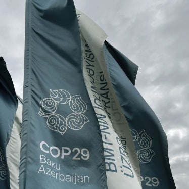 COP29 banners in Baku, Azerbaijan, September 17, 2024. 
