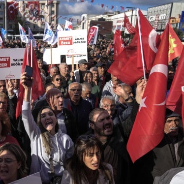 A protest against the arrest and removal from office of Ahmet Özer, elected mayor of Esenyurt from Türkiye's main opposition Republican People’s Party (CHP). October 31, 2024. 