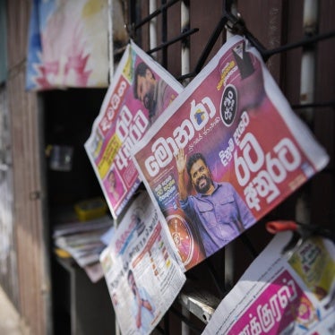 Newspaper front pages featuring Sri Lankan president-elect Anura Kumara Dissanayake.