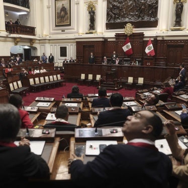 Lawmakers sit inside Congress as they wait for the arrival of Peruvian President Dina Boluarte, in Lima, Peru, July 28, 2023. 