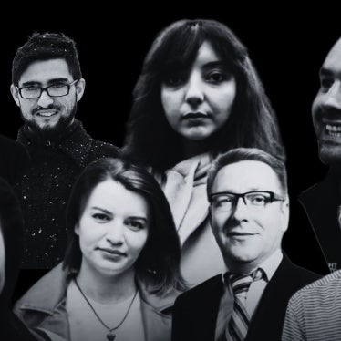 The Abzas Media team and Bahruz Samadov. 