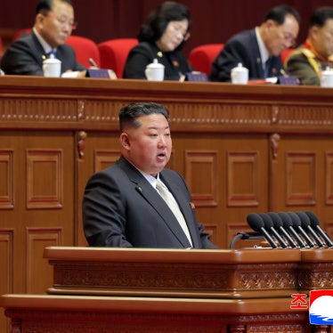North Korean leader Kim Jong Un delivers a speech during the ruling Workers’ Party Congress in Pyongyang, February 19, 2026. 