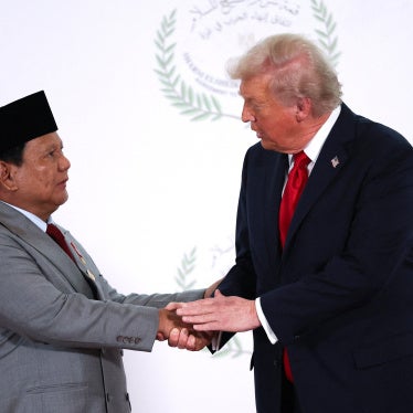 Indonesian President Prabowo Subianto (left) and US President Donald Trump in Sharm El-Sheikh, Egypt, October 13, 2025.