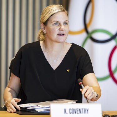 International Olympic Committee (IOC) President Kirsty Coventry speaks at the Olympic House, in Lausanne, Switzerland, June 25, 2025. 