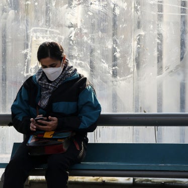 A person using their phone in Tehran, Iran on January 27, 2026.