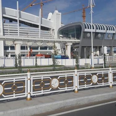 outside the Ashgabat stadium